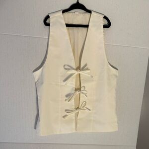 Ivory Bow-Front Women's Vest Top